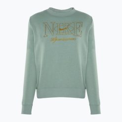 Bluza damska Nike Sportswear Club Fleece. Zielone bluzy damskie Nike, bez wzorów, bez ramiączek, bez kaptura. Za 259.99 zł.