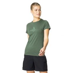 Koszulka damska z krótkim rękawem trekkingowa Odlo KUMANO TREES. Zielone bluzki damskie ODLO, xs, bez wzorów, sportowe, bez kołnierzyka, bez ramiączek. W wyprzedaży za 105.00 zł.