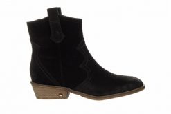 Botki Bayla-159 4833 003-F Czarny Welur 159180, Skóra naturalna - 38. Czarne botki damskie Bayla, bez wzorów, z gumy, eleganckie, bez obcasa, bez zapięcia. W wyprzedaży za 299.00 zł.