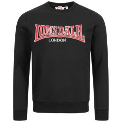 Klasyczna bluza z okrągłym dekoltem Lonsdale Berger LP181. Czarne bluzy męskie Lonsdale, m, bez wzorów, klasyczne, bez ramiączek, bez kaptura. Za 264.50 zł.