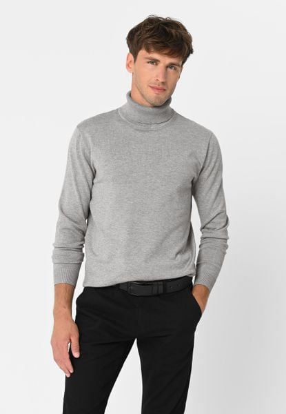 Sweter z golfem S-MAX. Szare swetry męskie Volcano, na jesień, l, bez wzorów, z dzianiny, klasyczne, bez kołnierzyka, bez ramiączek. Za 149.99 zł.