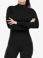 Bluza termoaktywna damska Super.natural B Hot Turtleneck. Czarne bluzy damskie super.natural, l, bez wzorów, z elastanu, bez ramiączek, bez kaptura. Za 416.89 zł.