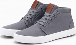 Ombre Wysokie męskie buty trampki z bawełnianego płótna szare V3 OM-FOTH-0156 41. Szare trampki męskie Ombre, bez wzorów, z bawełny, bez zapięcia. Za 169.99 zł.