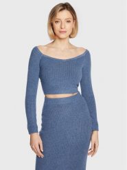 Guess Sweter W3RR09 Z2QA0 Niebieski Slim Fit. Niebieskie swetry nierozpinane damskie Guess, m, z aplikacjami, z syntetyku, bez kołnierzyka, bez ramiączek. Za 169.99 zł.