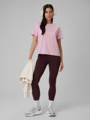 4F Legginsy dzianinowe damskie - brązowe M. Brązowe legginsy damskie 4F, bez wzorów, z dzianiny. Za 99.99 zł.