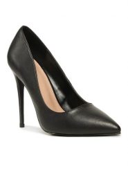 DeeZee Szpilki KL-92831-201B Czarny. Czarne szpilki damskie DeeZee, bez wzorów, z materiału, bez obcasa, na szpilce, bez zapięcia. Za 139.99 zł.