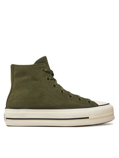 Converse Trampki Chuck Taylor All Star Lift Platform Hi A11144C Zielony. Zielone trampki i tenisówki damskie Converse, bez wzorów, ze skóry, bez zapięcia. Za 309.99 zł.