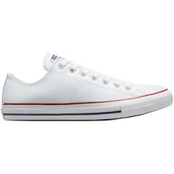 Trampki Converse Chuck Taylor Ox Leather. Białe trampki męskie Converse, bez wzorów, ze skóry, bez zapięcia. W wyprzedaży za 390.00 zł.