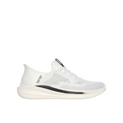 Buty sportowe SLIP-INS męskie Skechers Slade Quinto. Białe buty sportowe męskie Skechers, bez wzorów, z materiału, bez zapięcia. Za 298.90 zł.