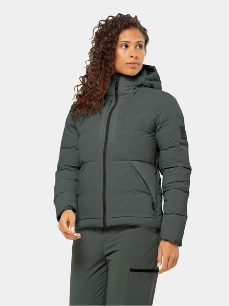 Jack Wolfskin Kurtka zimowa Wandermood Down Jkt 1207321 Zielony Regular Fit. Zielone kurtki sportowe damskie Jack Wolfskin, na zimę, xs, bez wzorów, z syntetyku, bez ramiączek, bez kaptura, outdoorowe. Za 989.00 zł.