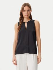Calvin Klein Top K20K208190 Czarny Regular Fit. Czarne topy damskie Calvin Klein, bez wzorów, z wiskozy, bez kołnierzyka, bez ramiączek. Za 199.99 zł.