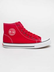 Trampki damskie wysokie czerwone JJ274A503 603. Czerwone trampki i tenisówki damskie BIG STAR, bez wzorów, z żakardem, bez zapięcia. W wyprzedaży za 88.99 zł.