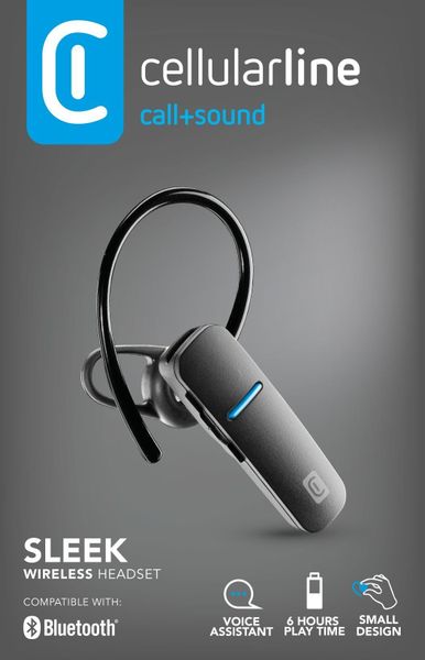 Słuchawki Cellularline SLEEK Czarny (BTSLEEKK). Czarne słuchawki bezprzewodowe NoName. Za 79.35 zł.