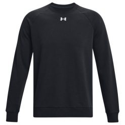 Męski Sweter Rival Fleece Z Okrągłym Dekoltem. Czarne swetry męskie Under Armour, m, bez wzorów, bez kołnierzyka, bez ramiączek. Za 339.99 zł.