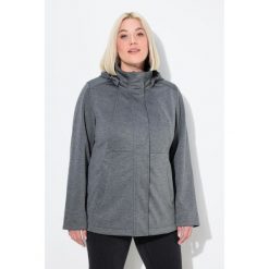Damskie Kurtka softshell HYPRAR wodoodporna kaptur. Szare kurtki sportowe damskie Ulla Popken, plus size, bez wzorów, z materiału, bez ramiączek, bez kaptura, trekkingowe. W wyprzedaży za 383.99 zł.