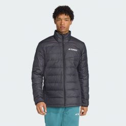 Kurtka Terrex Multi Light Down CLIMAWARM. Czarne kurtki męskie Adidas, bez wzorów, z puchu, sportowe, bez kaptura. Za 599.00 zł.