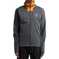 Kurtka trekkingowa męska Haglöfs L.I.M Hybrid Softshell. Szare kurtki męskie Haglöfs, l, bez wzorów, z softshellu, bez kaptura, trekkingowe. Za 619.99 zł.
