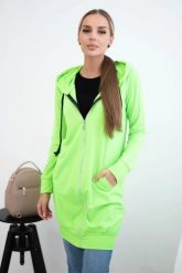 Bluza sukienkowa z kapturem zielony neon. Zielone bluzy damskie KESI, l, bez wzorów, z bawełny, bez ramiączek, z kapturem. Za 234.40 zł.