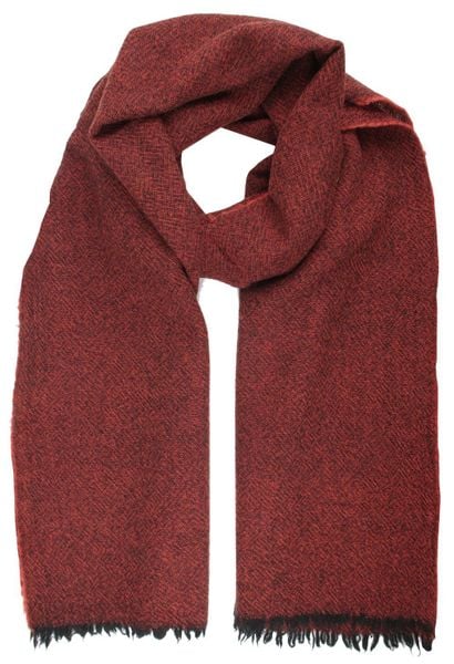 Wełniany Szal Męski - V. Fraas - Miedziany Melanż. Brązowe szaliki męskie V. Fraas, bez wzorów, z materiału. Za 129.00 zł.