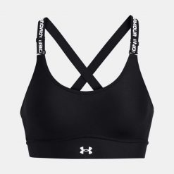Biustonosz fitness Under Armour Infinity Mid. Czarne bielizna sportowa damska Under Armour, bez wzorów. Za 169.99 zł.