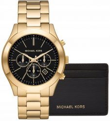 Zegarek Męski + Etui na karty MICHAEL KORS MK1076SET + BOX. Zegarki męskie Michael Kors, bez wzorów. Za 653.46 zł.