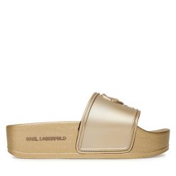 Klapki KARL LAGERFELD. Białe klapki damskie KARL LAGERFELD, bez wzorów, bez obcasa, bez zapięcia. Za 379.99 zł.