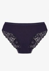 Granatowe Majtki Figi Zdobione Koronką Venissella. Niebieskie majtki damskie Born2be, z bawełny. Za 9.99 zł.