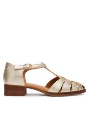 Pikolinos Sandały Valencia W7D-1835Cl Żółty. Żółte sandały damskie Pikolinos, bez wzorów, ze skóry, bez obcasa, na słupku, bez zapięcia. Za 599.99 zł.