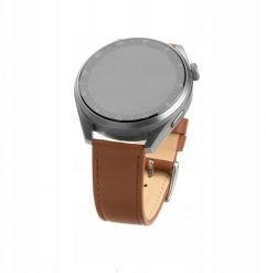 Fixed smartwatch leather strap, 22 mm, brown. Brązowe zegarki smartwatch Fixed, bez wzorów. Za 141.07 zł.