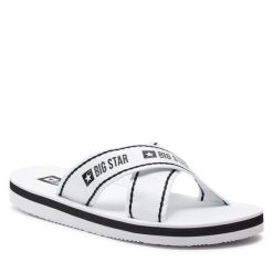 Klapki Big Star Shoes. Białe klapki damskie BIG STAR SHOES, bez wzorów, retro, bez obcasa, bez zapięcia. Za 99.99 zł.