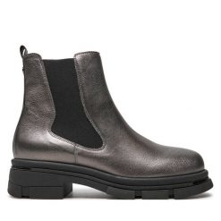 Botki Caprice. Szare botki damskie Caprice, bez wzorów, bez obcasa, na płaskiej podeszwie, bez zapięcia. Za 519.99 zł.