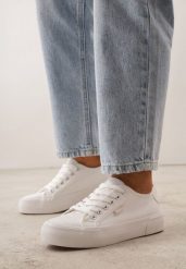 Białe Trampki VICES z Napisem Rioselle. Białe trampki i tenisówki damskie Renee, bez wzorów, z dresówki, bez zapięcia. Za 69.99 zł.