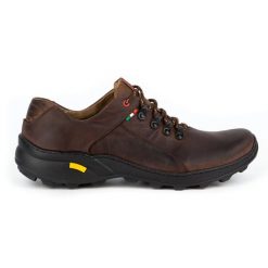 Olivier Męskie buty trekkingowe 296GT brązowe. Brązowe trekkingi męskie ze skóry, bez zapięcia. Za 319.69 zł.
