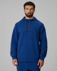 4F Bluza dresowa regular z kapturem męska - granatowa 3XL. Niebieskie bluzy męskie 4F, m, bez wzorów, z dresówki, bez ramiączek, z kapturem. Za 199.99 zł.