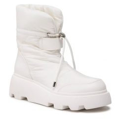 Botki DeeZee. Białe botki damskie DeeZee, bez wzorów, bez obcasa, na płaskiej podeszwie, bez zapięcia. Za 149.99 zł.