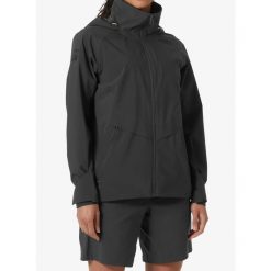 Kurtka przeciwdeszczowa damska Helly Hansen W HP Racing Hooded Jacket. Czarne kurtki sportowe damskie Helly Hansen, bez wzorów, bez ramiączek, bez kaptura, trekkingowe. Za 707.99 zł.