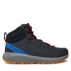 Trekkingi Columbia. Niebieskie botki męskie Columbia, bez wzorów, sportowe, bez obcasa, bez zapięcia. Za 349.99 zł.
