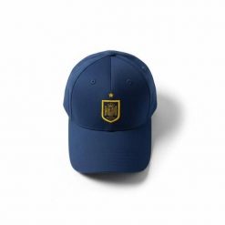 Czapka junior Hiszpania Football granatowa. Niebieskie czapki damskie Adidas, bez wzorów, z bawełny, sportowe. Za 149.65 zł.