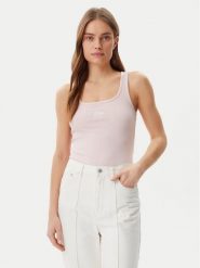 Guess Top W5GP26 KA0H1 Różowy Regular Fit. Czerwone topy damskie Guess, l, z aplikacjami, z bawełny, bez kołnierzyka, bez ramiączek. Za 79.99 zł.