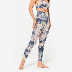 Legginsy fitness damskie Domyos. Brązowe legginsy damskie DOMYOS, bez wzorów, z bawełny. Za 89.99 zł.