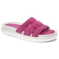 Różowe Klapki Nessi Wygodne Modne Buty. Czerwone klapki damskie Nessi, na lato, bez wzorów, z zamszu, bez obcasa, bez zapięcia. Za 229.00 zł.