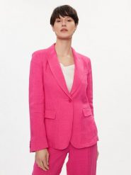 Weekend Max Mara Marynarka Nalut 2415041032 Różowy Regular Fit. Czerwone marynarki i żakiety damskie Weekend Max Mara, bez wzorów, ze lnu, bez kołnierzyka, bez ramiączek. Za 1,829.00 zł.