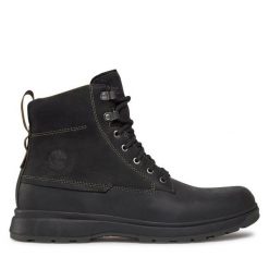 Trzewiki Timberland. Czarne botki męskie Timberland, bez wzorów, bez obcasa, bez zapięcia. Za 679.99 zł.