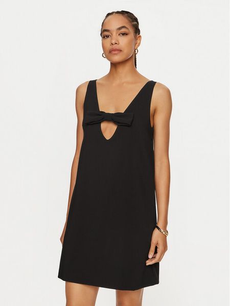 ViCOLO Sukienka koktajlowa TS0075 Czarny Regular Fit. Czarne sukienki damskie ViCOLO, s, bez wzorów, z syntetyku, wizytowe, bez kołnierzyka, bez ramiączek. Za 259.99 zł.