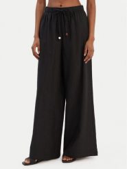 Seafolly Spodnie materiałowe Palermo 55549-PA Czarny Wide Leg. Czarne spodnie materiałowe damskie Seafolly, bez wzorów, ze lnu. Za 469.99 zł.