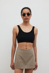 Spódnico spodenki z lnem w kolorze CAPPUCCINO - MOVE-XL. Spódnice damskie Marsala, na imprezę, m, bez wzorów, z bawełny, eleganckie. Za 229.90 zł.