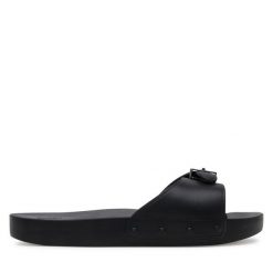 Klapki Scholl. Czarne klapki damskie Scholl, bez wzorów, bez obcasa, bez zapięcia. Za 119.99 zł.