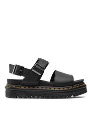 Dr. Martens Sandały Voss 24233001 Czarny. Czarne sandały damskie Dr. Martens, bez wzorów, ze skóry, bez obcasa, na płaskiej podeszwie, bez zapięcia. W wyprzedaży za 449.99 zł.