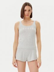 Guess Piżama O5GX13 KBBU1 Szary Regular Fit. Szare piżamy damskie Guess, z aplikacjami, z syntetyku, bez ramiączek. Za 179.99 zł.