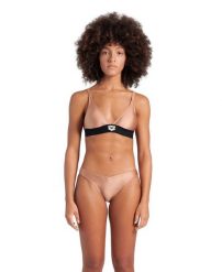 Strój kąpielowy damski dwuczęściowy bikini na basen Arena Logo Tape. Czarne stroje kąpielowe damskie ARENA, l, bez wzorów, z materiału. Za 61.98 zł.